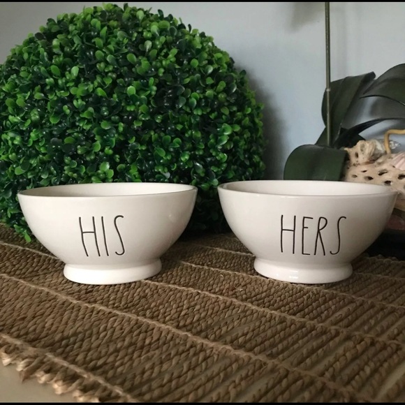 🍜❤️Rae Dunn HIS HERS Bowls 2 Piece Set❤️🍜 - Picture 2 of 2